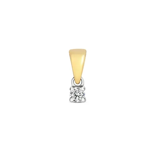 4 Claw Diamond Pendant 0.05ct 9ct Yellow Gold